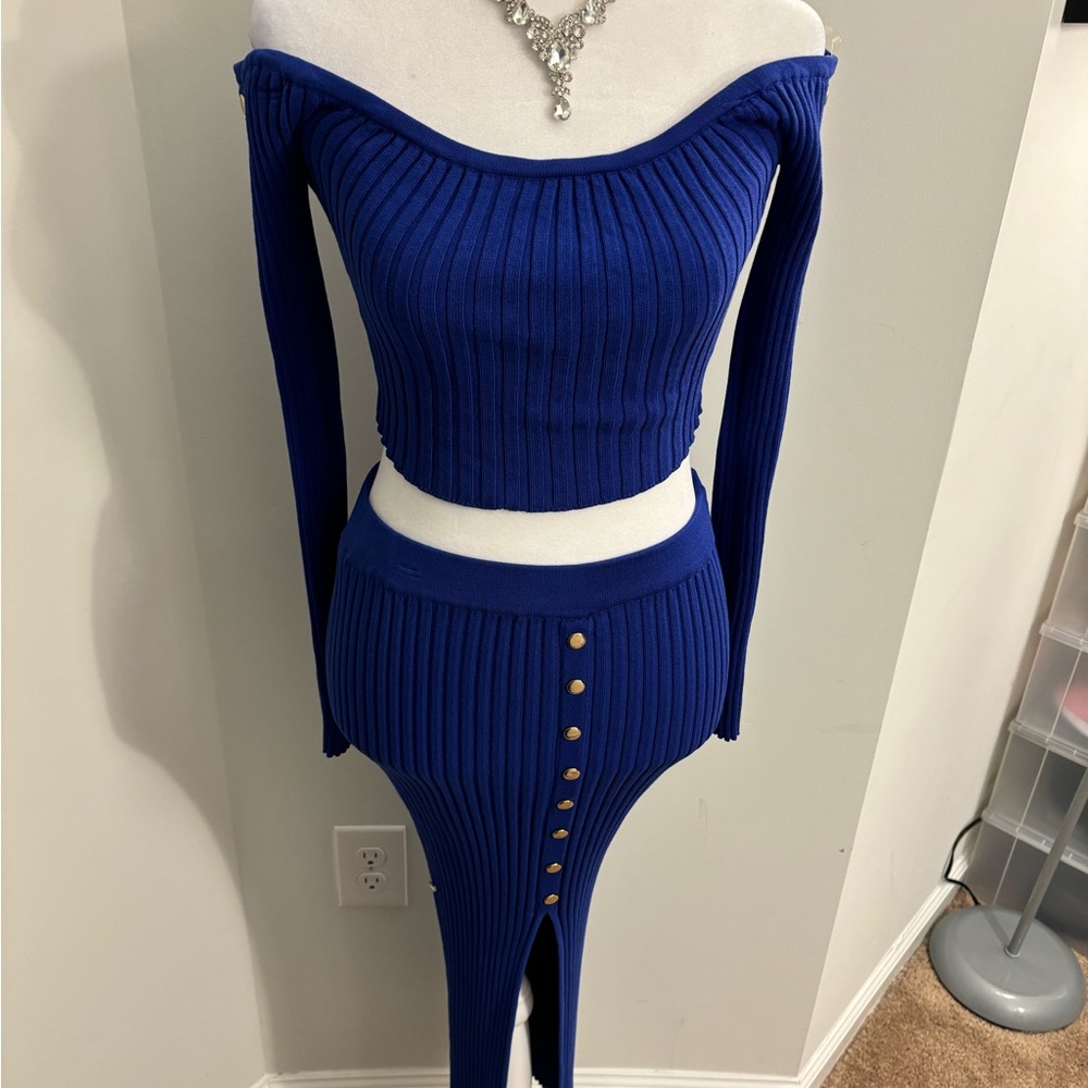 Hera Collection Royal Blue Ribbed Knitwear